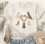 Dog Mom Shirt, Minimalist Dog Lover Tee, Watercolor Puppy Graphic Shirt, Neutral Pet Mom Gift, Paw Print Heart T Shirt